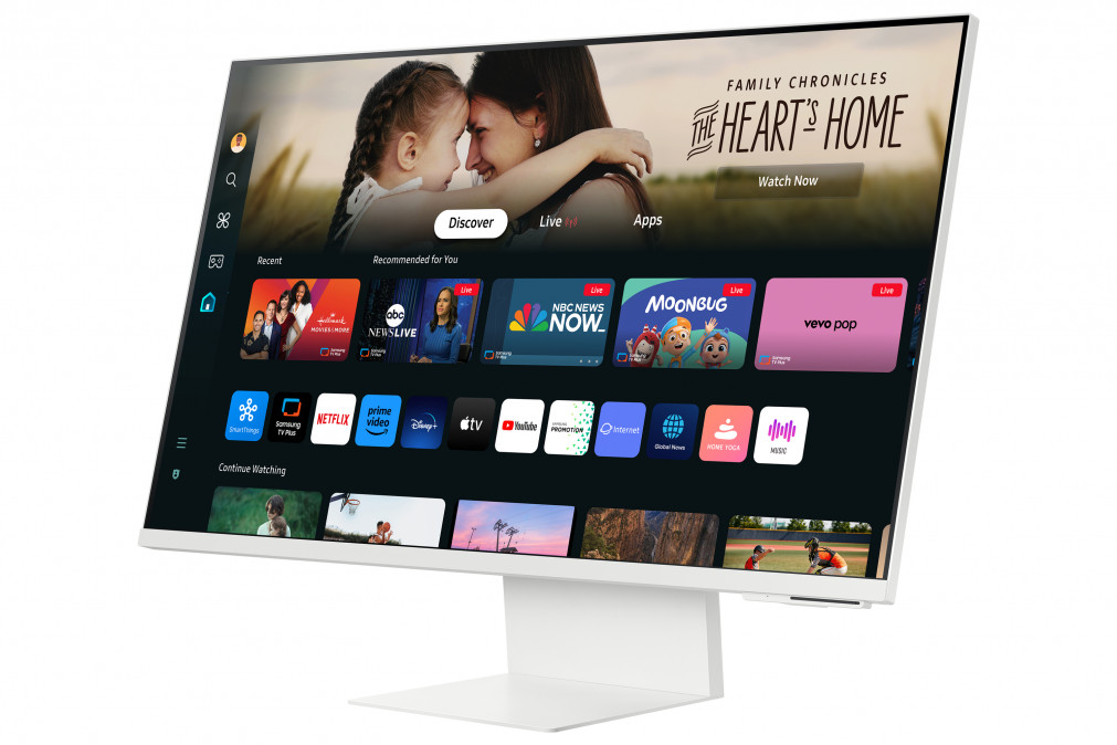 SAMSUNG SMART VA monitor 32" M8, 3840x2160, 16:9, 400cd/m2, 4ms, HDMI/2xUSB/USB-C/WiFi/BT, hangszóró/kamera, Fehér PC