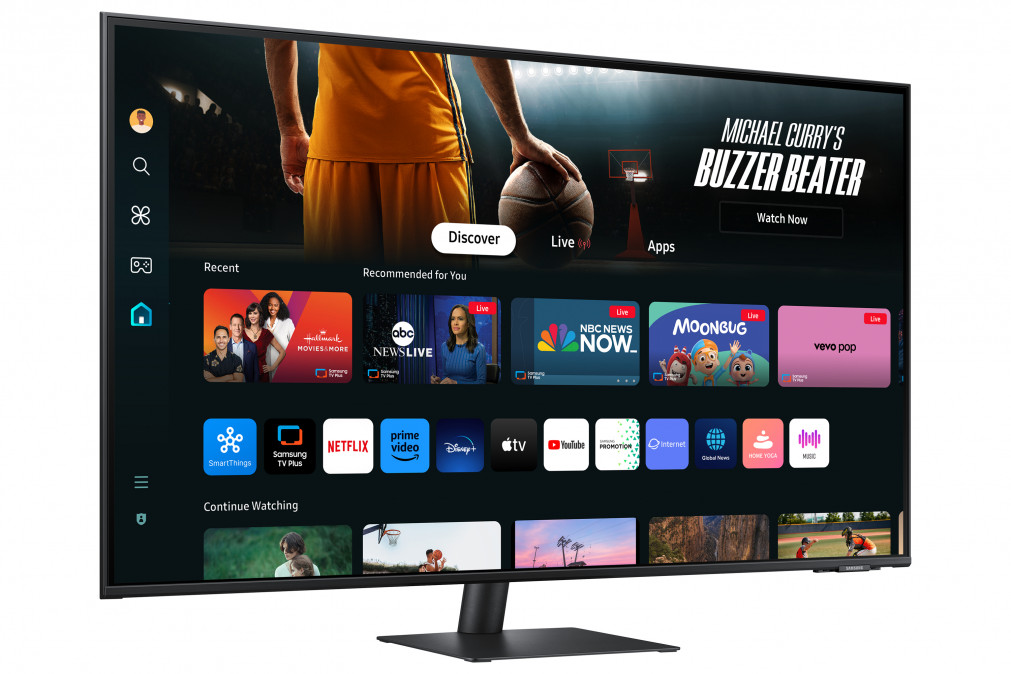 SAMSUNG Smart VA 43" monitor M7, 3840x2160, 16:9, 300cd/m2, 4ms, 2xHDMI/3xUSB/USB-C/WiFi/Bluetooth, hangszóró PC