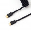 Keychron Coiled Aviator USB-C M/M adatkábel 0.9m fekete (+USB-C - USB-A adapter) thumbnail