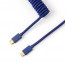 Keychron Coiled Aviator USB-C M/M adatkábel 0.9m kék (+USB-C - USB-A adapter) thumbnail