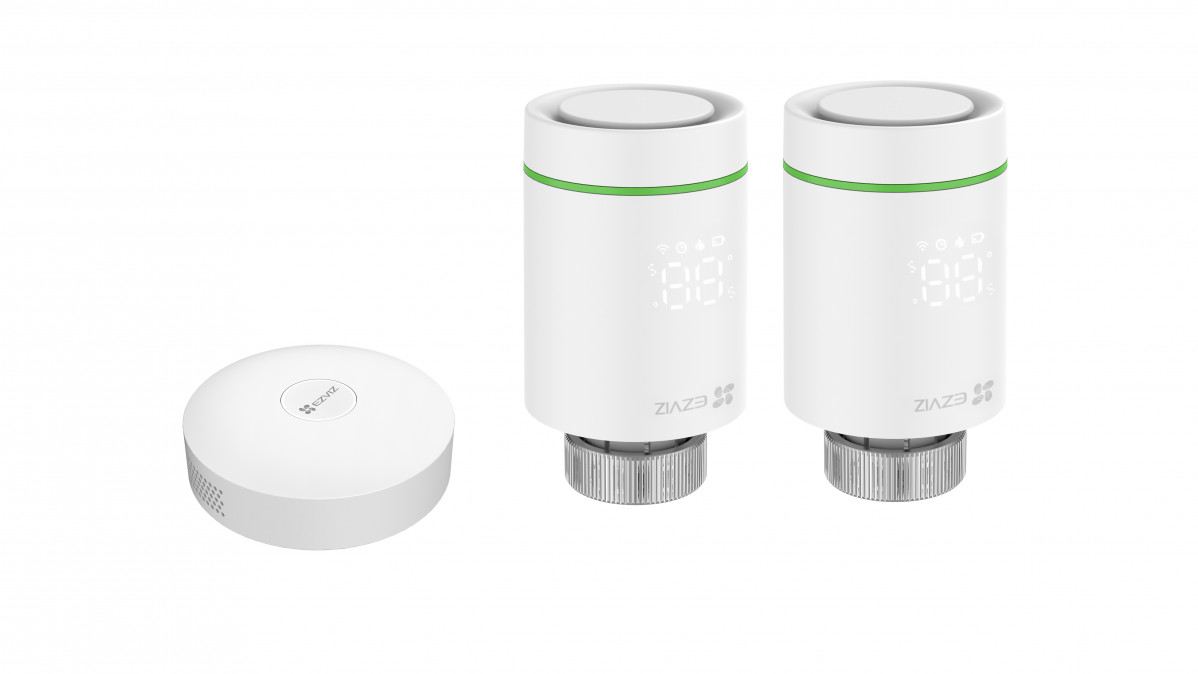 EZVIZ T55 intelligens radiátor termosztát 2 db + A3 Hub 1 db szett Otthon