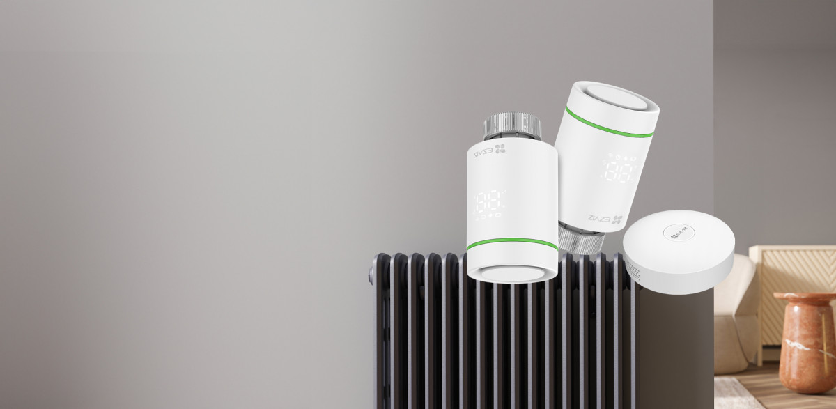 EZVIZ T55 intelligens radiátor termosztát 2 db + A3 Hub 1 db szett Otthon