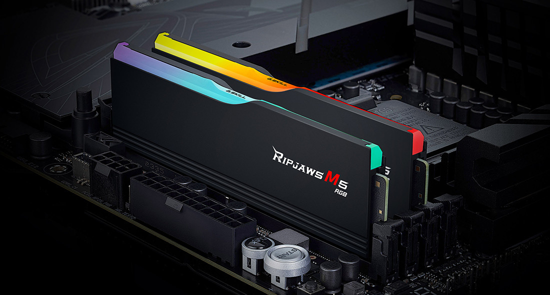 G.SKILL Memória DDR5 96GB 6400Mhz CL32 DIMM 1.35V, Ripjaws M5 RGB Intel XMP (Kit of 2) PC