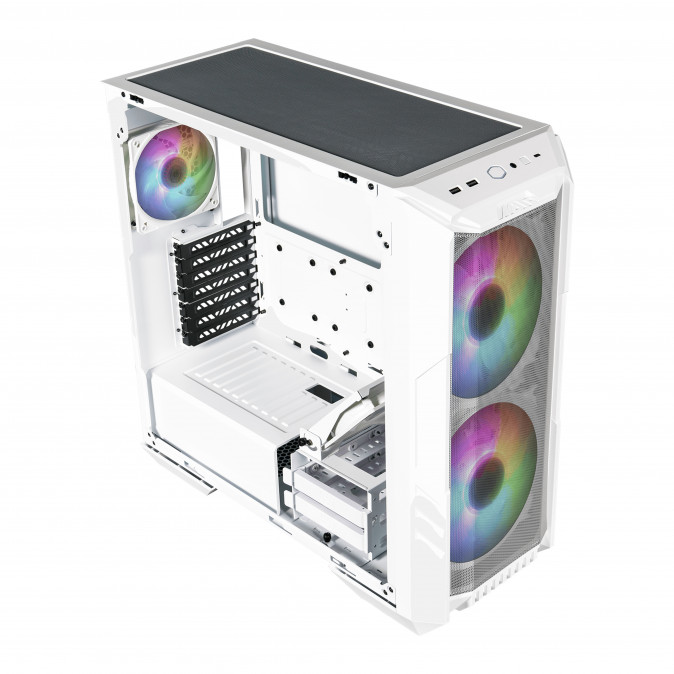 COOLER MASTER Ház Midi ATX HAF 500 ARGB - Fehér PC