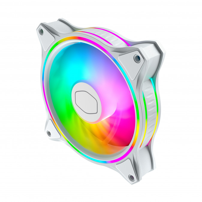 COOLER MASTER Rendszerhűtő Ventilátor MASTERFAN MF120 HALO 3IN1 WHITE EDITION, Gen2 RGB, 3db/csomag PC