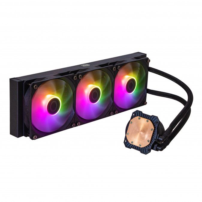 COOLER MASTER CPU hűtő MASTERLIQUID 360L CORE ARGB (vízhűtés), 3 Ventilátoros - Fekete PC