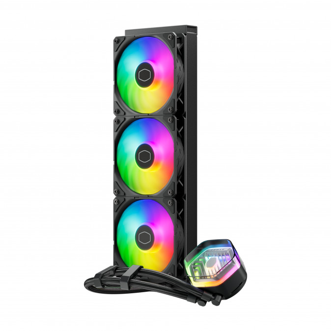 COOLER MASTER CPU hűtő MASTERLIQUID 360 ATMOS (vízhűtés), 3 Ventilátoros, ARGB Gen2 - Fekete PC