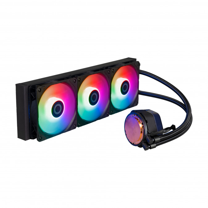 COOLER MASTER CPU hűtő MASTERLIQUID 360 ATMOS (vízhűtés), 3 Ventilátoros, ARGB Gen2 - Fekete PC