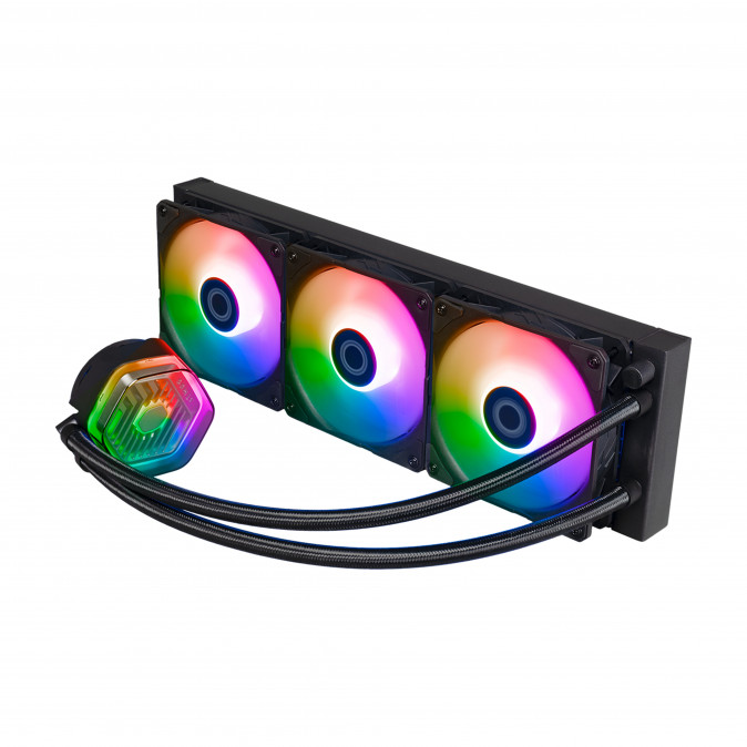 COOLER MASTER CPU hűtő MASTERLIQUID 360 ATMOS (vízhűtés), 3 Ventilátoros, ARGB Gen2 - Fekete PC