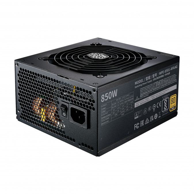 COOLER MASTER Tápegység Moduláris, MWE GOLD 850 V2 ATX 3.0, 12cm, 80+ Gold PC