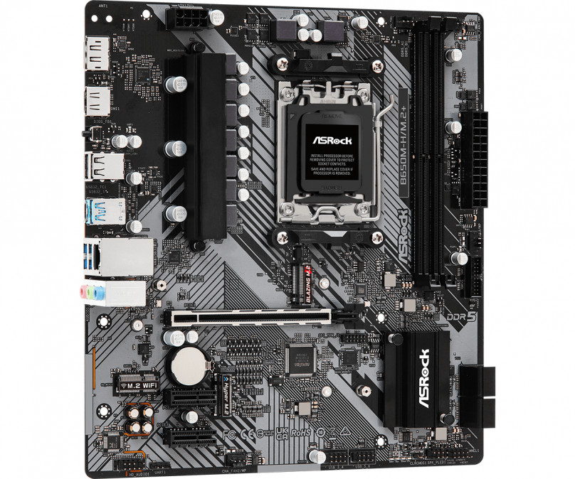 ASROCK Alaplap AM5 B650M-H/M.2+ AMD B650, mATX PC