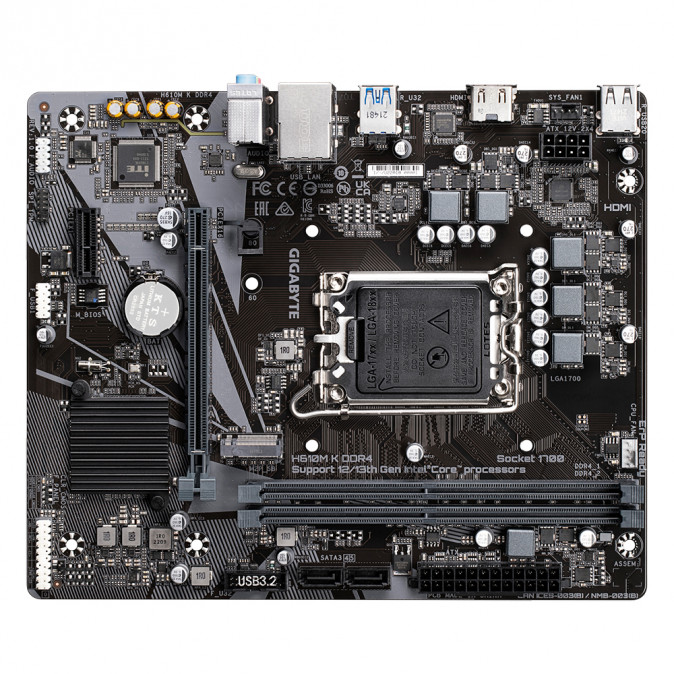 GIGABYTE Alaplap S1700 H610M K DDR4 INTEL H610, mATX PC