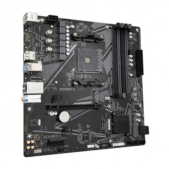 GIGABYTE Alaplap AM4 B550M K AMD B550, mATX PC