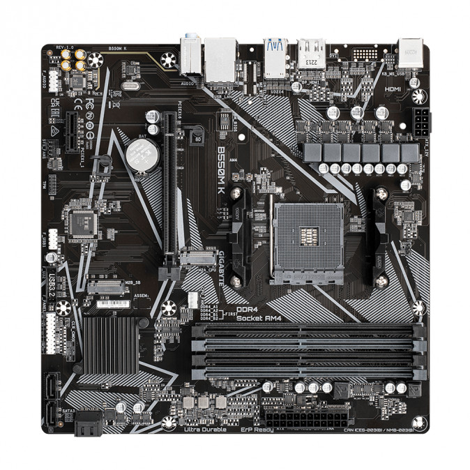 GIGABYTE Alaplap AM4 B550M K AMD B550, mATX PC