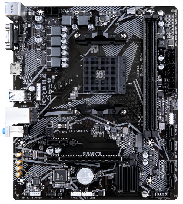 GIGABYTE Alaplap AM4 A520M K V2 AMD A520, mATX PC