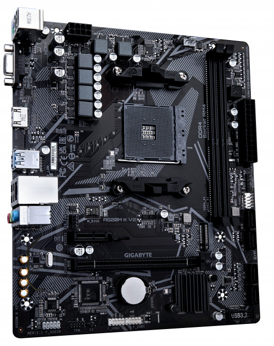 GIGABYTE Alaplap AM4 A520M K V2 AMD A520, mATX PC