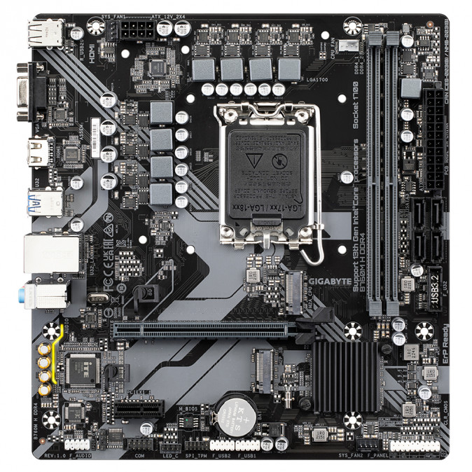 GIGABYTE Alaplap S1700 B760M H DDR4 INTEL B760, mATX PC