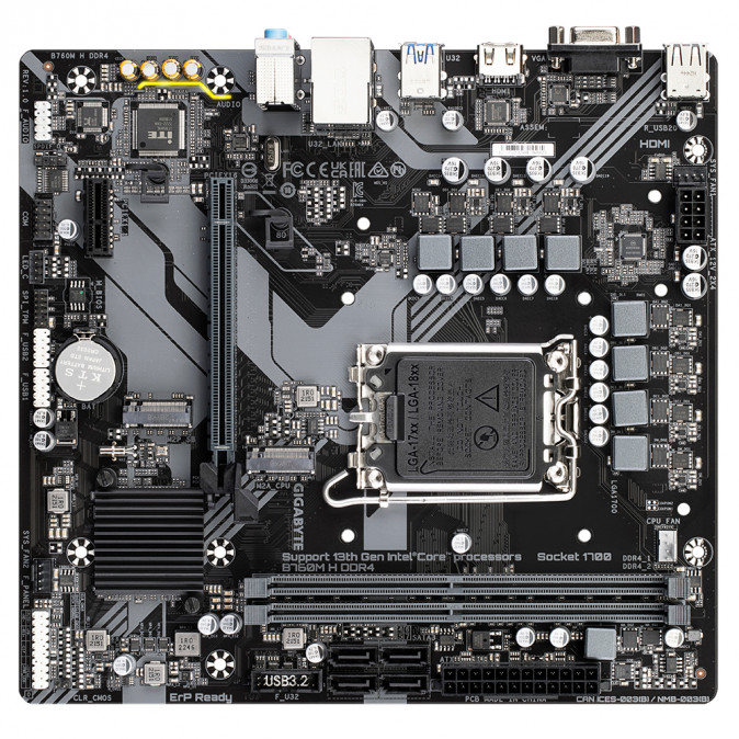 GIGABYTE Alaplap S1700 B760M H DDR4 INTEL B760, mATX PC