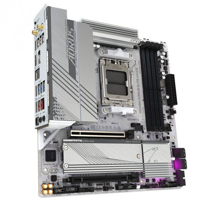 GIGABYTE Alaplap AM5 B650M AORUS ELITE AX ICE AMD B650, mATX PC