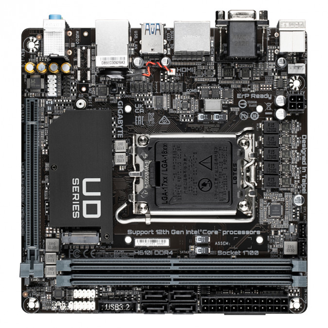 GIGABYTE Alaplap S1700 H610I DDR4 INTEL H610, mini-ITX PC
