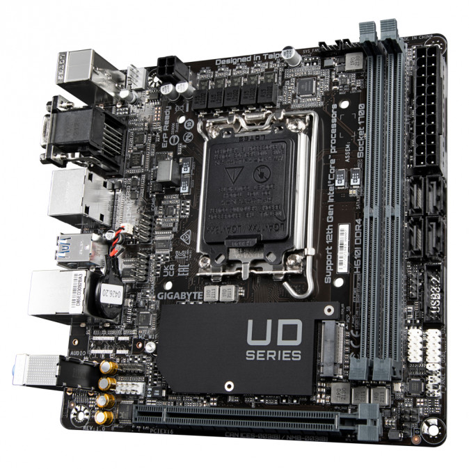 GIGABYTE Alaplap S1700 H610I DDR4 INTEL H610, mini-ITX PC