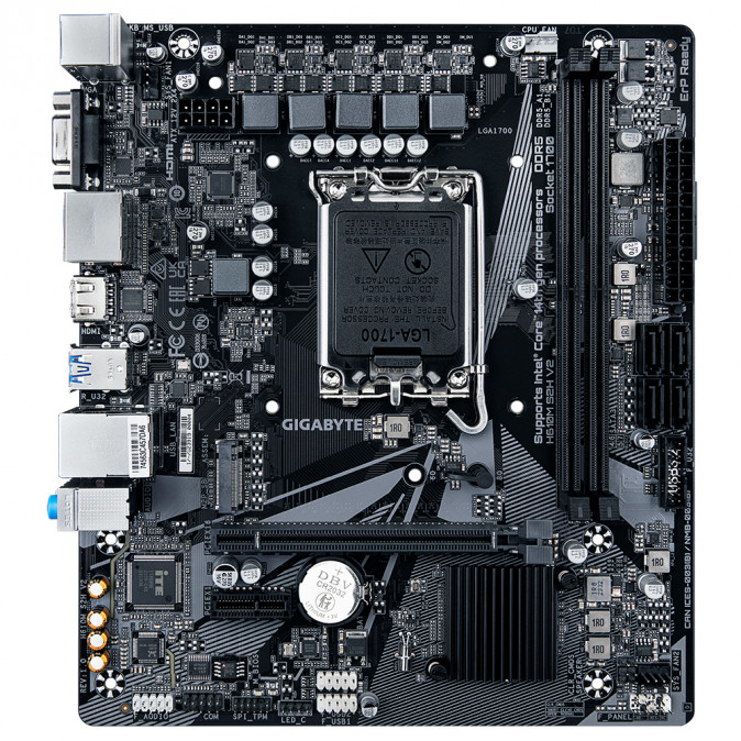 GIGABYTE Alaplap S1700 H610M S2H V2 INTEL H610, mATX PC