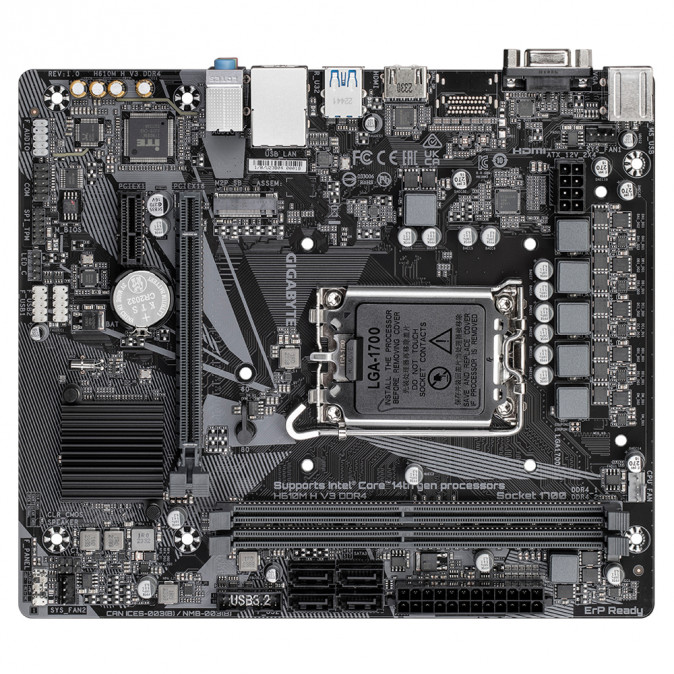 GIGABYTE Alaplap S1700 H610M H V3 DDR4 INTEL H610, mATX PC