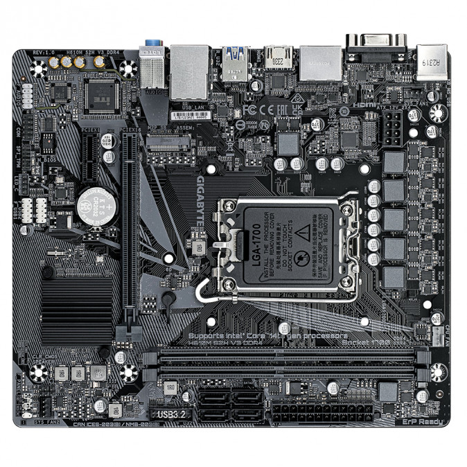 GIGABYTE Alaplap S1700 H610M S2H V3 DDR4 INTEL H610, mATX PC