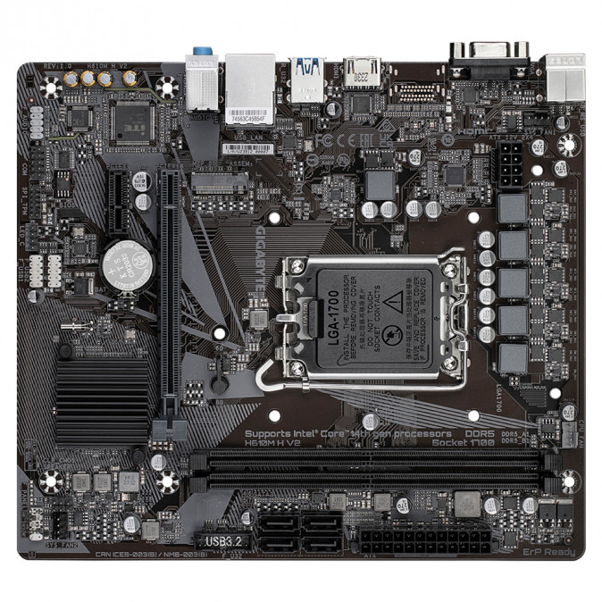 GIGABYTE Alaplap S1700 H610M H V2 INTEL H610, mATX PC