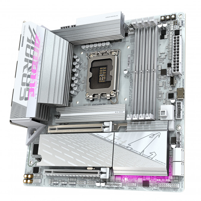 GIGABYTE Alaplap S1851 B860M AORUS ELITE WIFI6E ICE INTEL B860, mATX PC