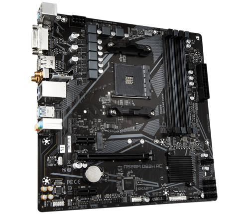 GIGABYTE Alaplap AM4 A520M DS3H AC AMD A520, mATX PC