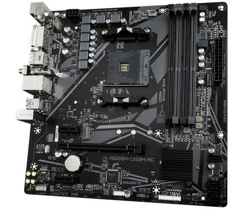 GIGABYTE Alaplap AM4 A520M DS3H AC AMD A520, mATX PC