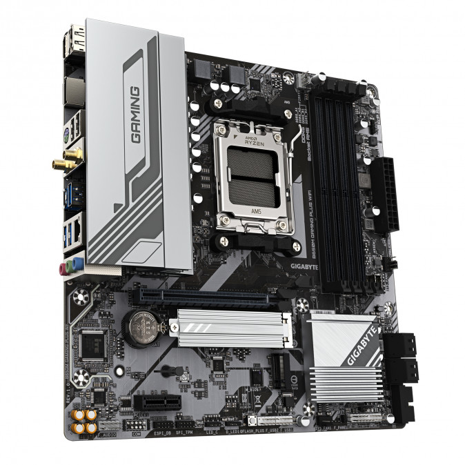 GIGABYTE Alaplap AM5 B650M GAMING PLUS WIFI AMD B650, ATX PC