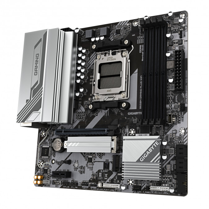 GIGABYTE Alaplap AM5 B650M GAMING PLUS WIFI AMD B650, ATX PC