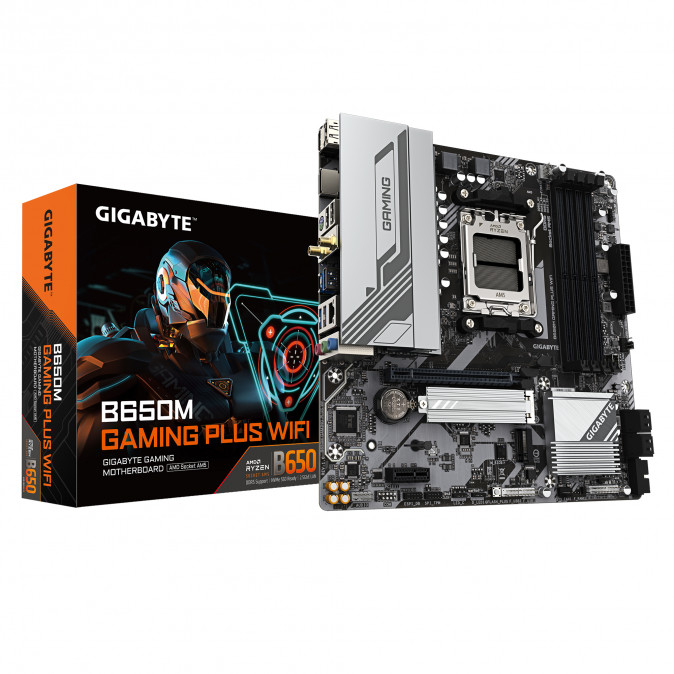 GIGABYTE Alaplap AM5 B650M GAMING PLUS WIFI AMD B650, ATX PC