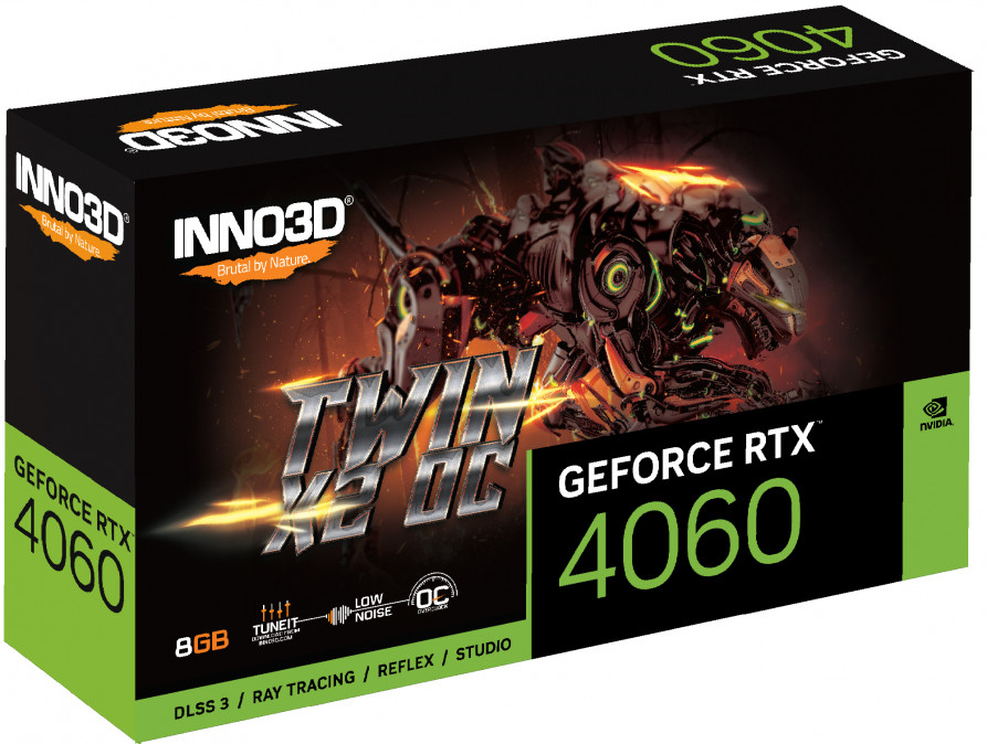 Inno3D GeForce RTX 4060 Twin X2 OC 8GB GDDR6 128-bit grafikus kártya PC