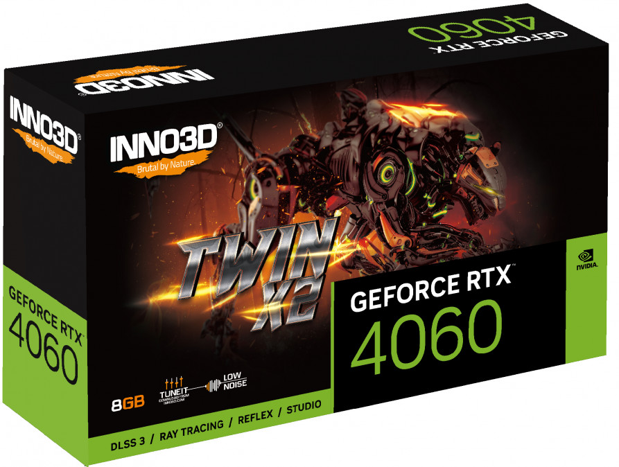 Inno3D GeForce RTX 4060 Twin X2 8GB GDDR6 128-bit grafikus kártya PC