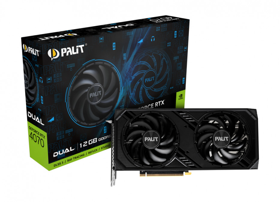 Palit GeForce RTX 4070 Dual 12GB GDDR6X 192-bit grafikus kártya PC