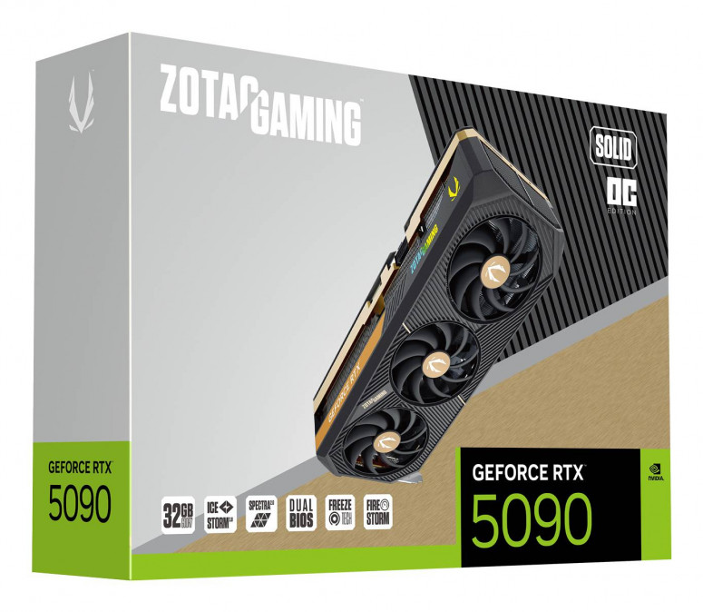 Zotac GeForce RTX 5090 Solid OC 32GB GDDR7 512-bit grafikus kártya PC