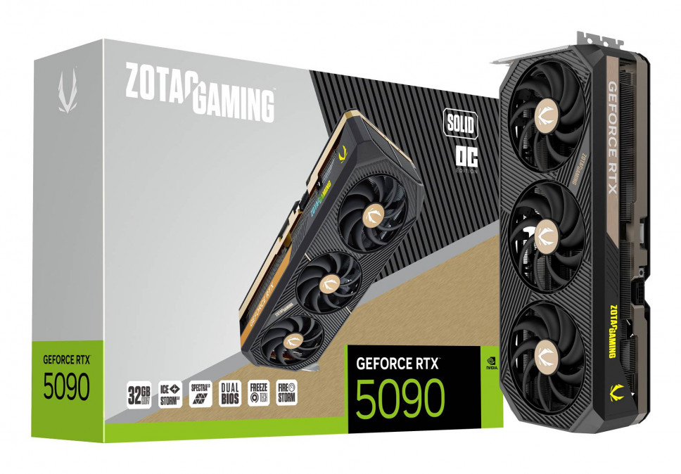 Zotac GeForce RTX 5090 Solid OC 32GB GDDR7 512-bit grafikus kártya PC