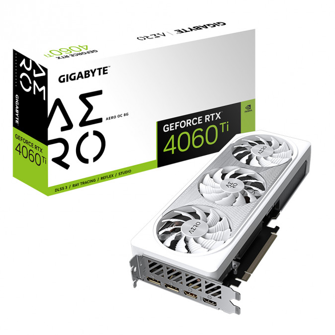GIGABYTE Videokártya PCI-Ex16x nVIDIA RTX 4060 Ti 8GB DDR6 OC (GV-N406TAERO OC-8GD) PC
