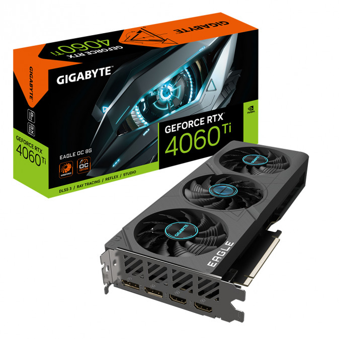 GIGABYTE Videokártya PCI-Ex16x nVIDIA RTX 4060 Ti 8GB DDR6 OC (GV-N406TEAGLE OC-8GD) PC