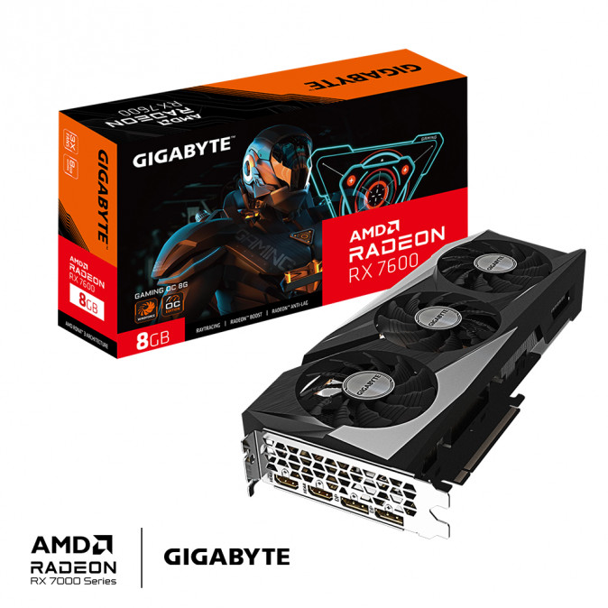 GIGABYTE Videokártya PCI-Ex16x AMD RX 7600 8GB DDR6 OC (GV-R76GAMING OC-8GD) PC