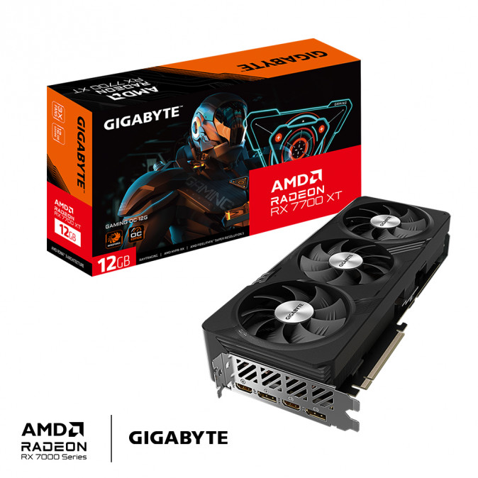 GIGABYTE Videokártya PCI-Ex16x AMD RX 7700 XT 12GB DDR6 OC (GV-R77XTGAMING OC-12GD) PC