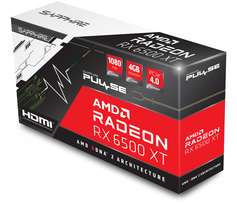 Sapphire Radeon RX6500 XT 4GB DDR6 Pulse Gaming OC PC