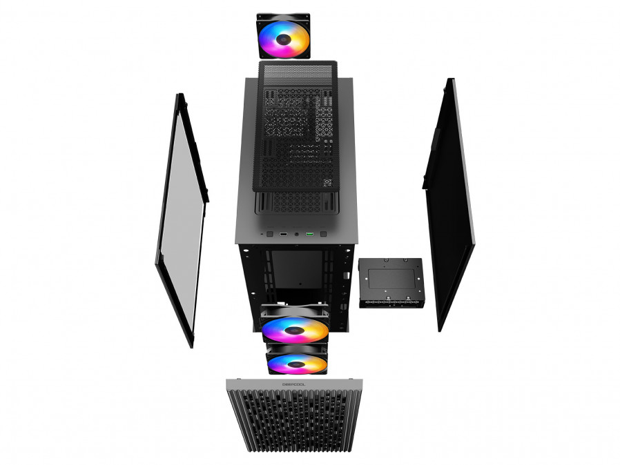 DeepCool Számítógépház - MATREXX 40 3FS (ablakos, 3x LED ventiilátor, mATX, 1xUSB3.0, 1xUSB2.0) PC
