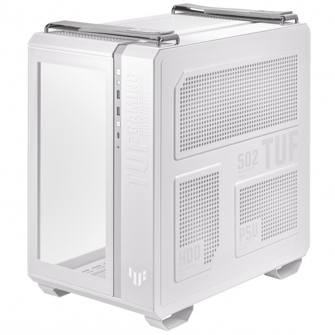Asus TUF Gaming GT502 táp nélküli ablakos Mid Tower számítógépház fehér PC