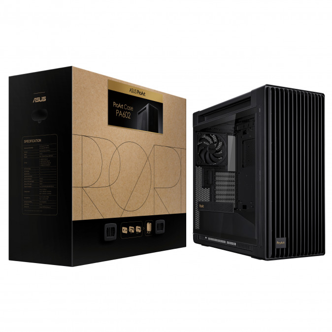 Asus ProArt PA602 TG ARGB BLACK táp nélküli ablakos Mid Tower számítógépház fekete PC