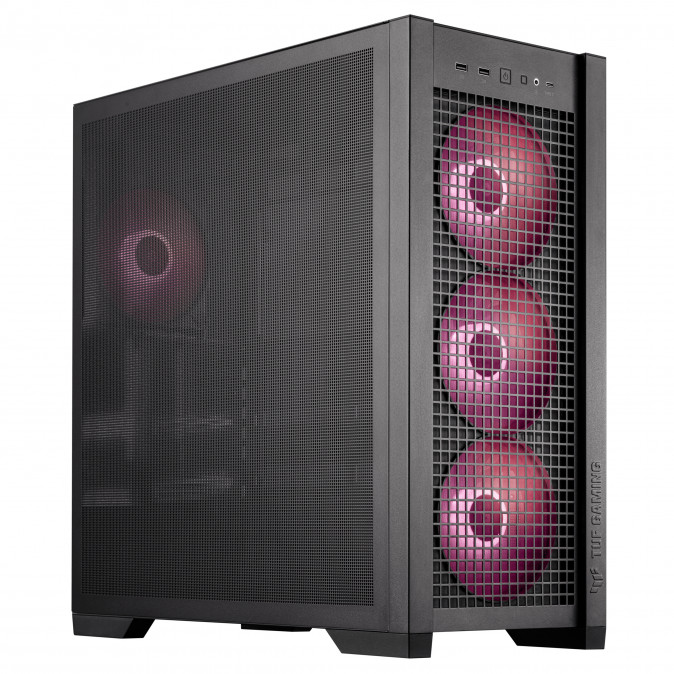 Asus TUF Gaming GT302 TG ARGB BLACK táp nélküli ablakos Mid Tower számítógépház fekete PC