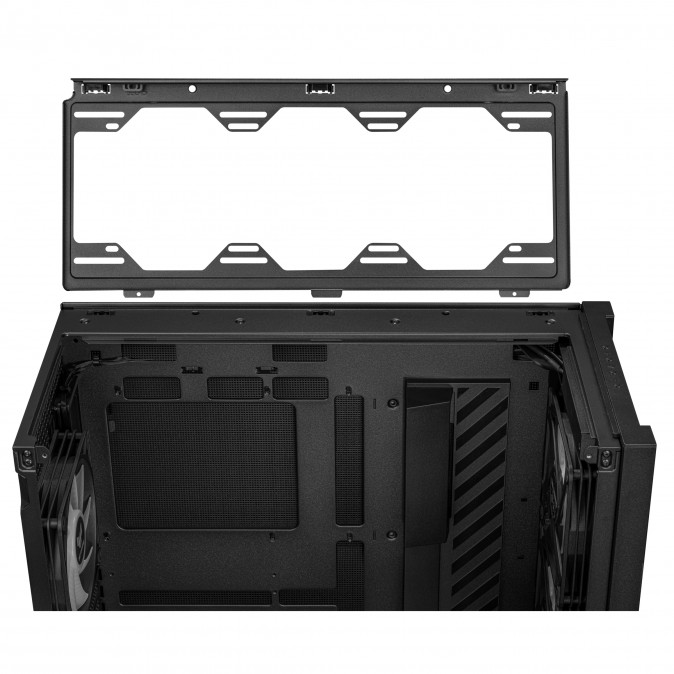 Asus TUF Gaming GT302 TG ARGB BLACK táp nélküli ablakos Mid Tower számítógépház fekete PC